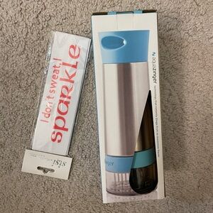 Water Bottle & I Don’t Sweat I Sparkle Headband Bundle Set: Fruit Infuser 20oz